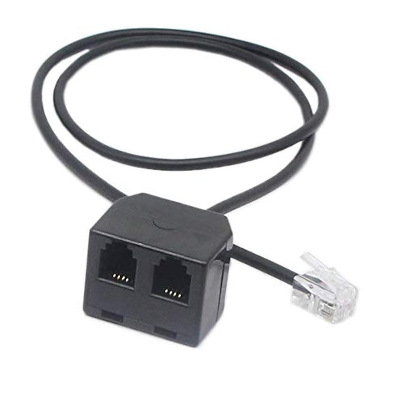 SinLoon RJ9 Telephone Training Adapter Y Splitter RJ9 Headset Extension Cord Adapter 1 Male to 2 Female Connector for IP Phones (2 RJ9 FM) - Image 1